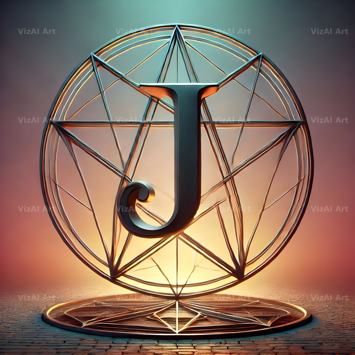 Pentagram alphabet letter J