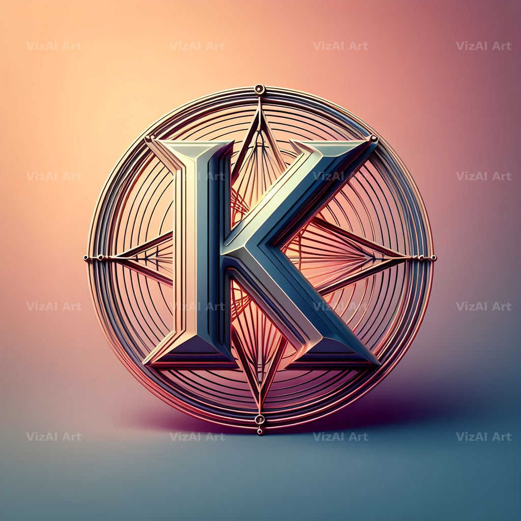 Pentagram alphabet letter K
