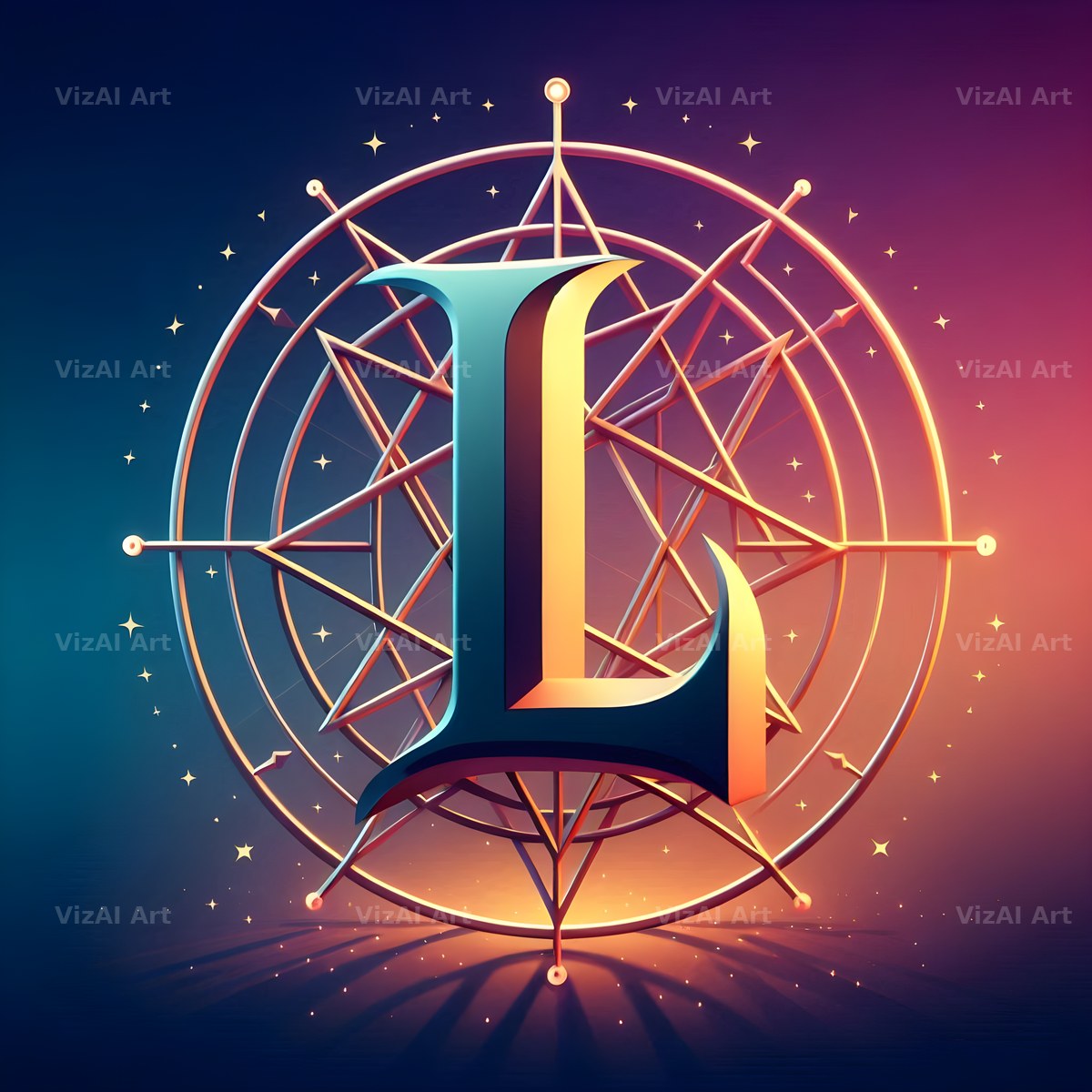 Pentagram alphabet letter L