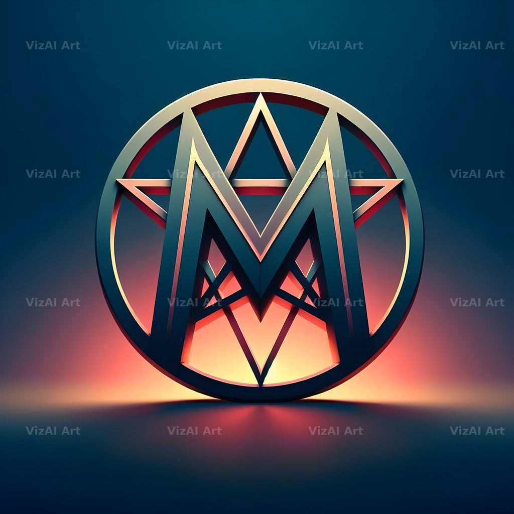 Pentagram alphabet letter M