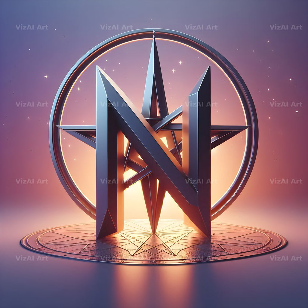 Pentagram alphabet letter N