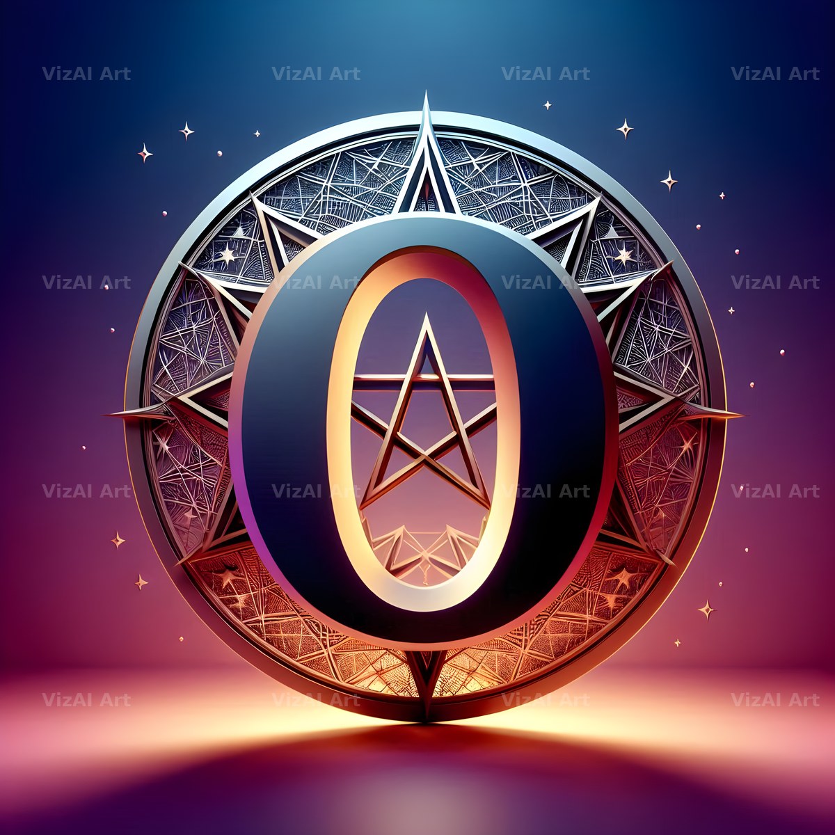 Pentagram alphabet letter O