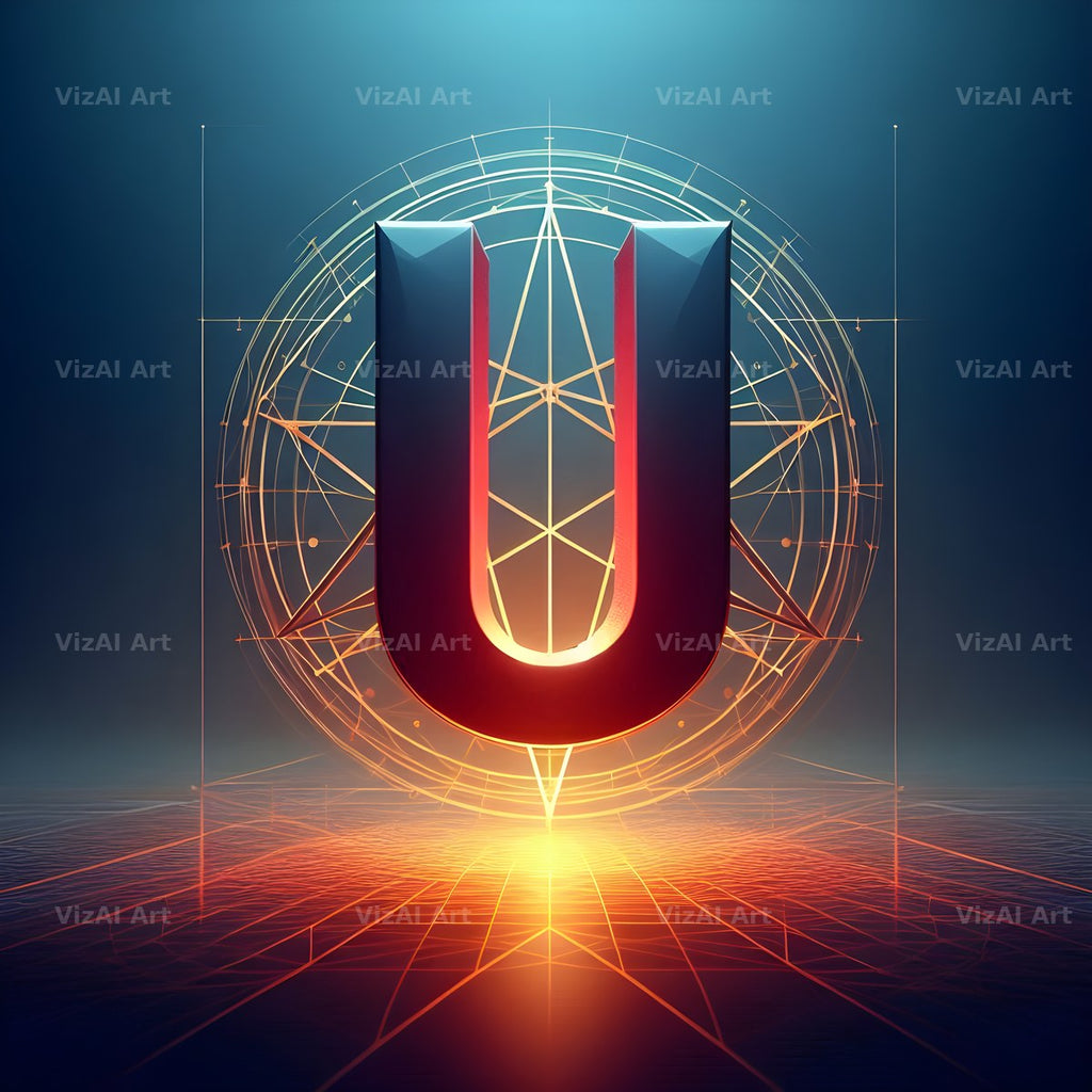 Pentagram alphabet letter U