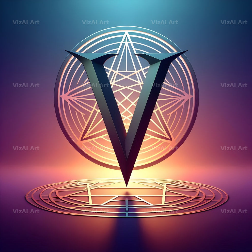 Pentagram alphabet letter V