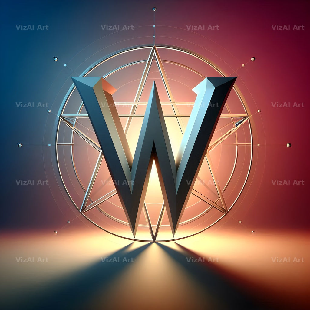Pentagram alphabet letter W