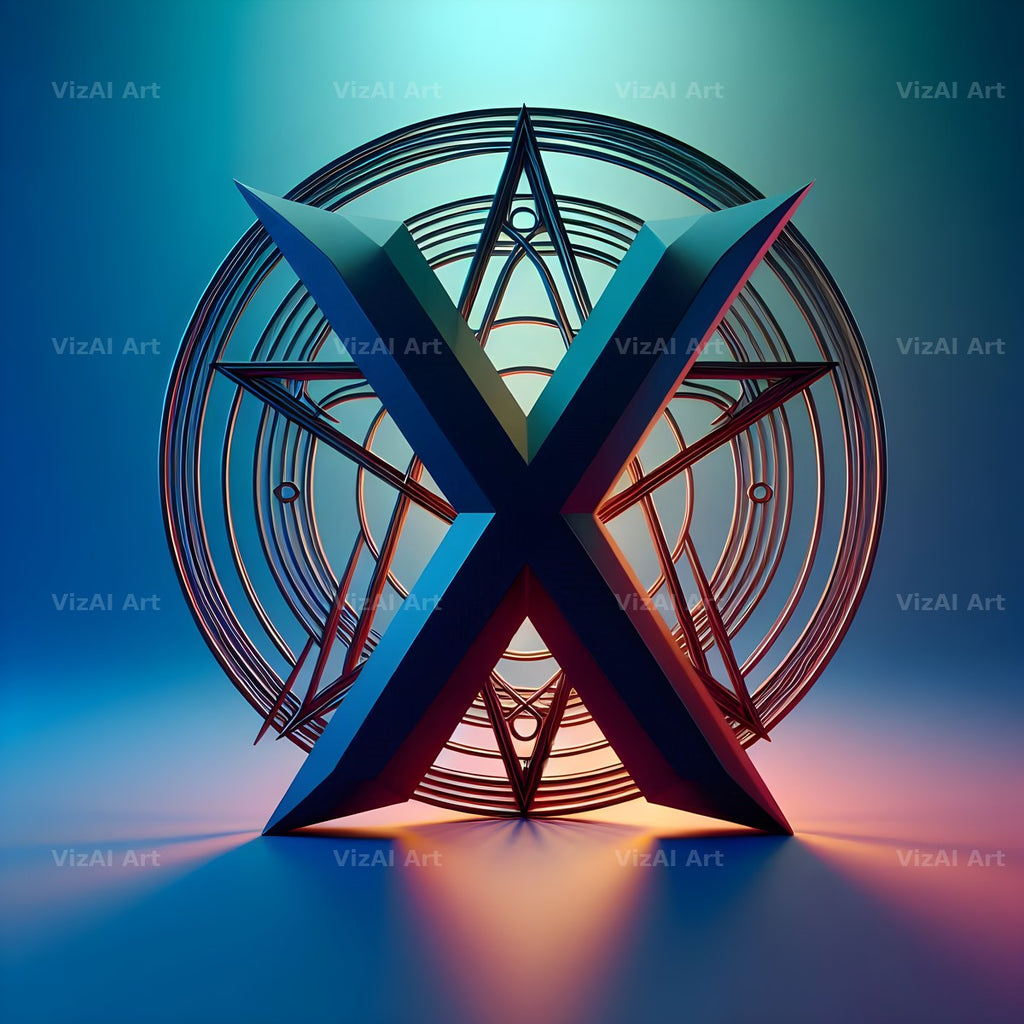 Pentagram alphabet letter X