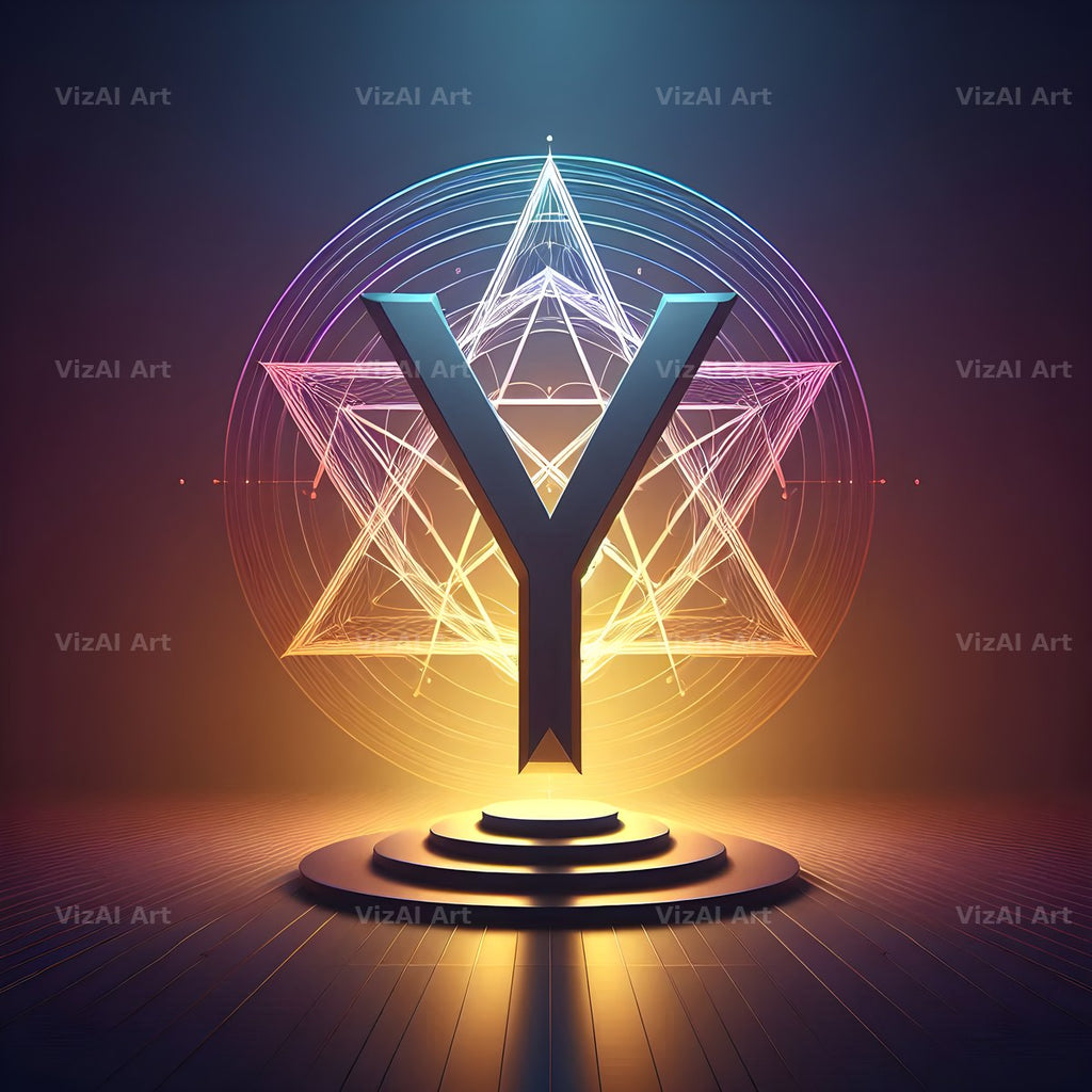 Pentagram alphabet letter Y
