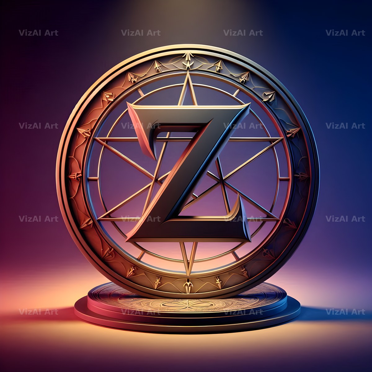 Pentagram alphabet letter Z