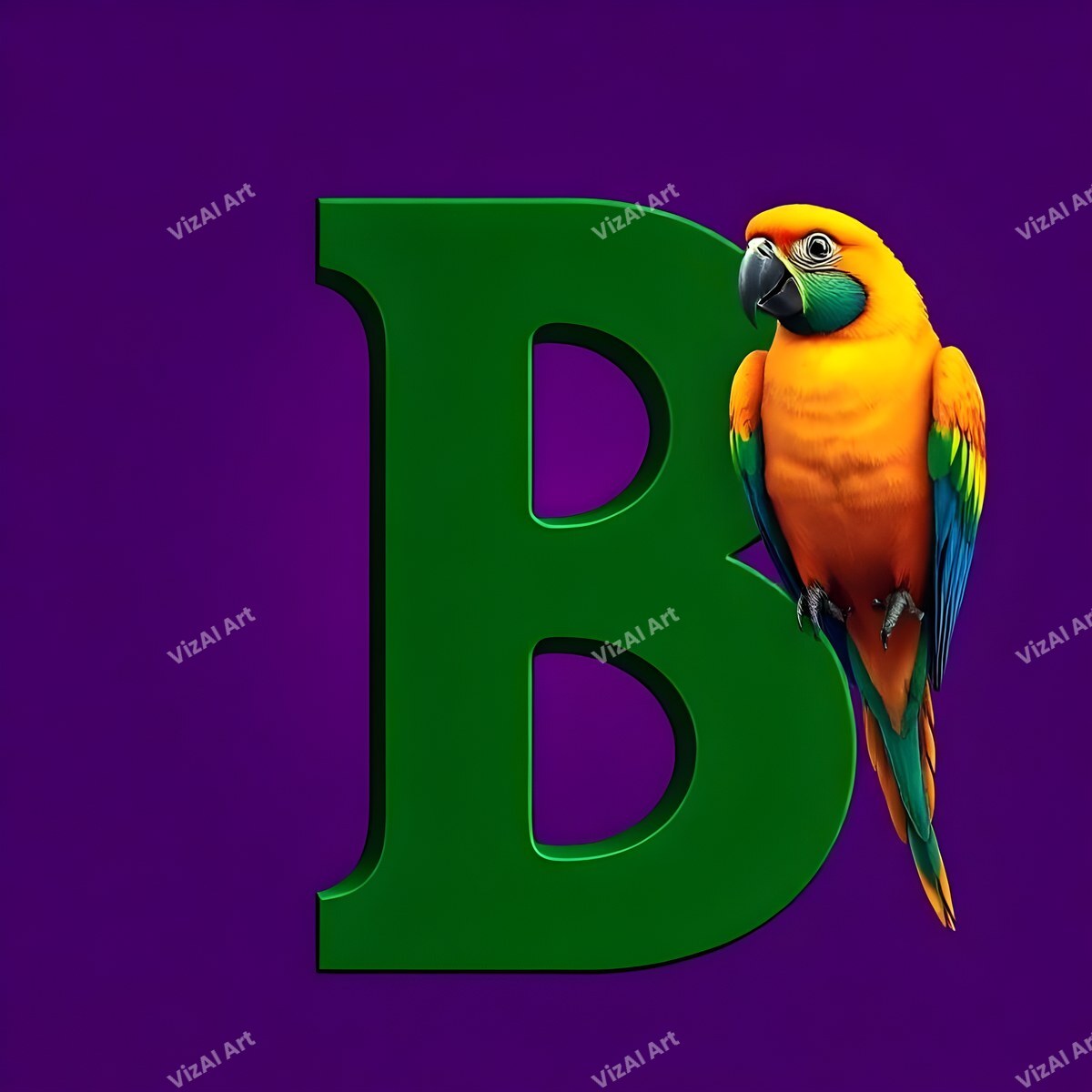Parrot alphabet letter B