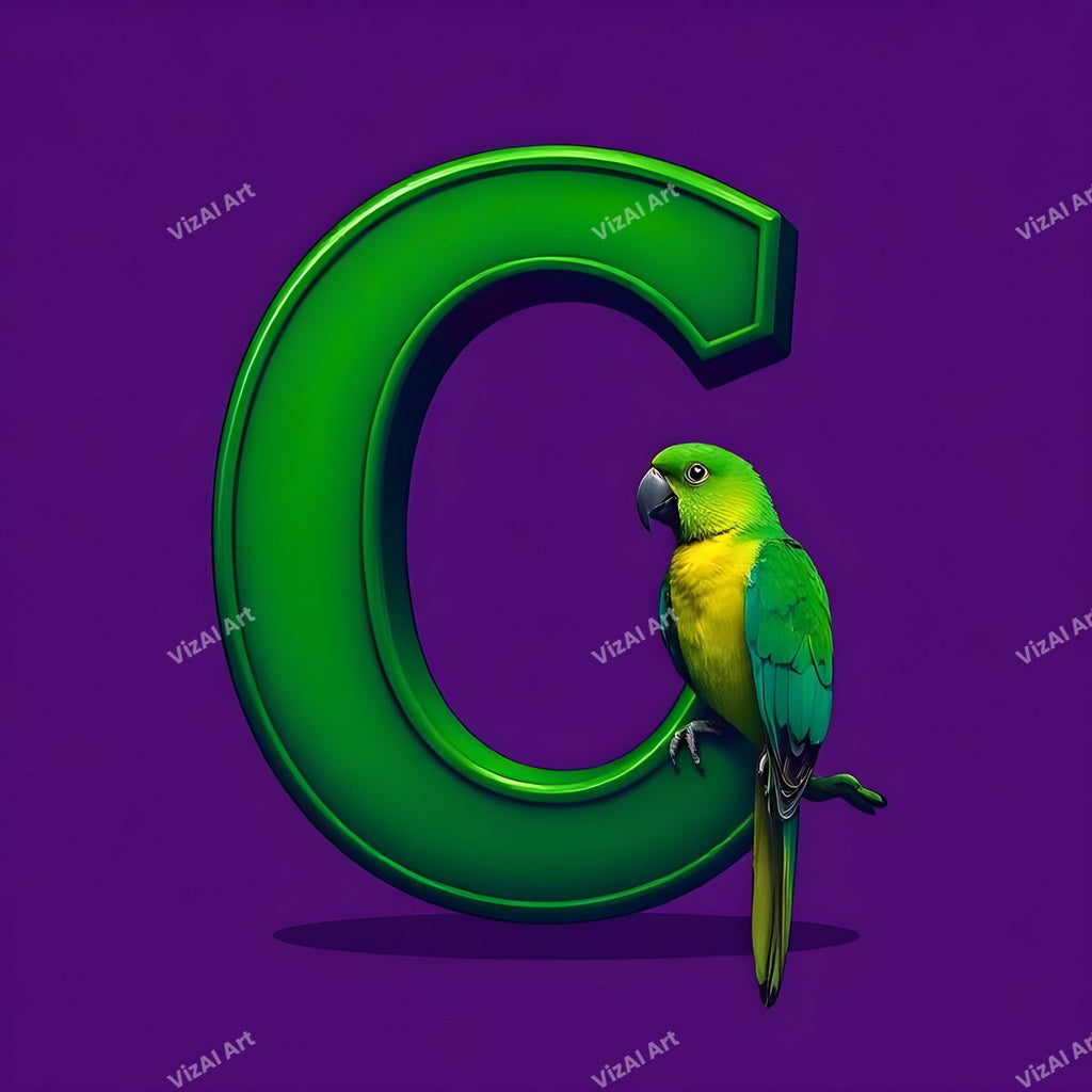 Parrot alphabet letter C