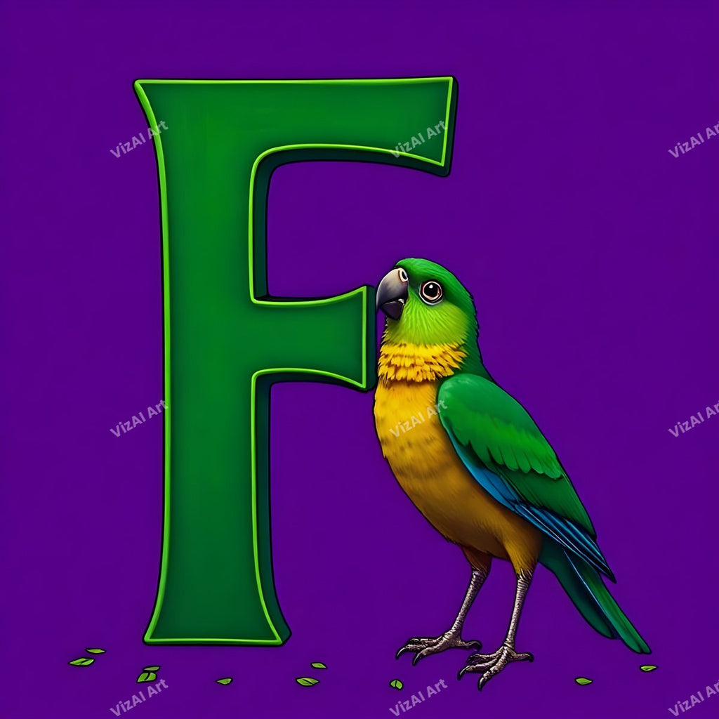 Parrot alphabet letter F