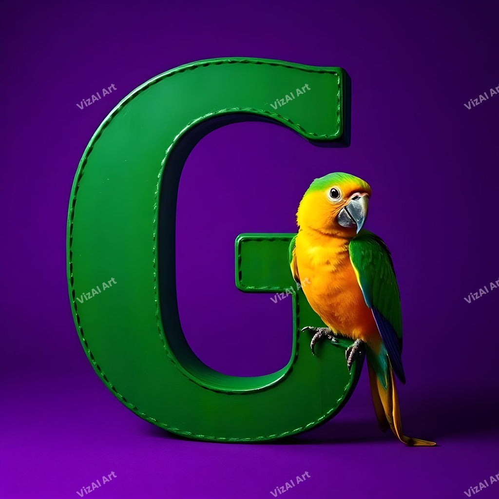 Parrot alphabet letter G