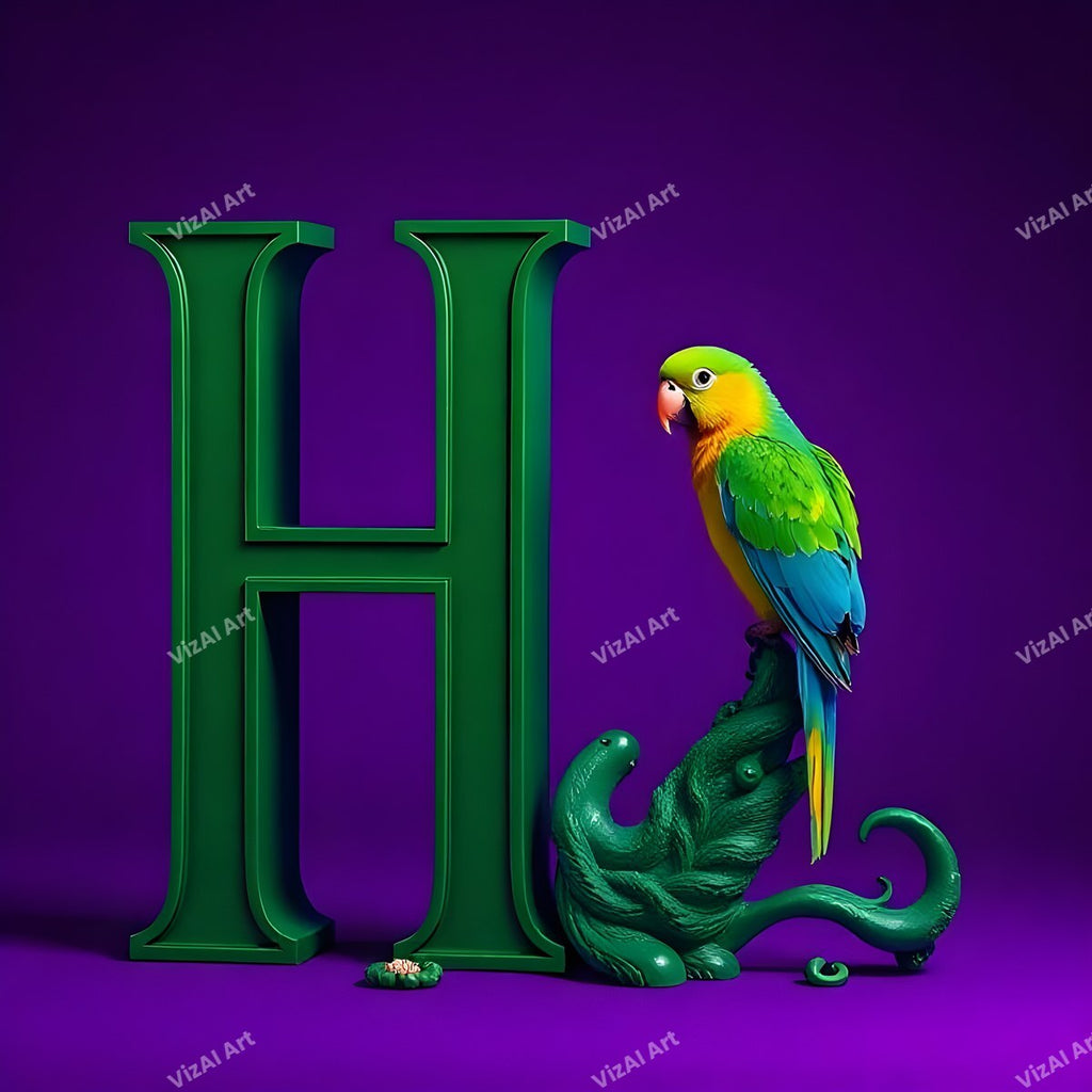 Parrot alphabet letter H