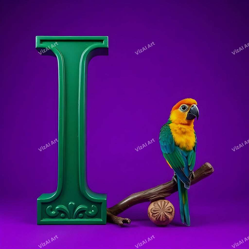 Parrot alphabet letter I