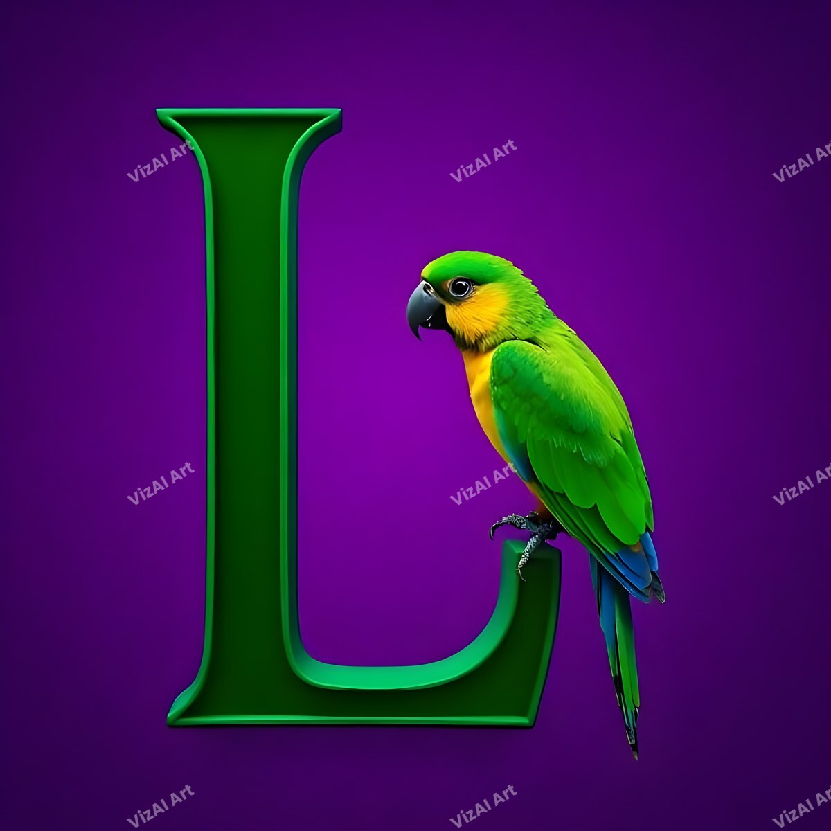 Parrot alphabet letter L