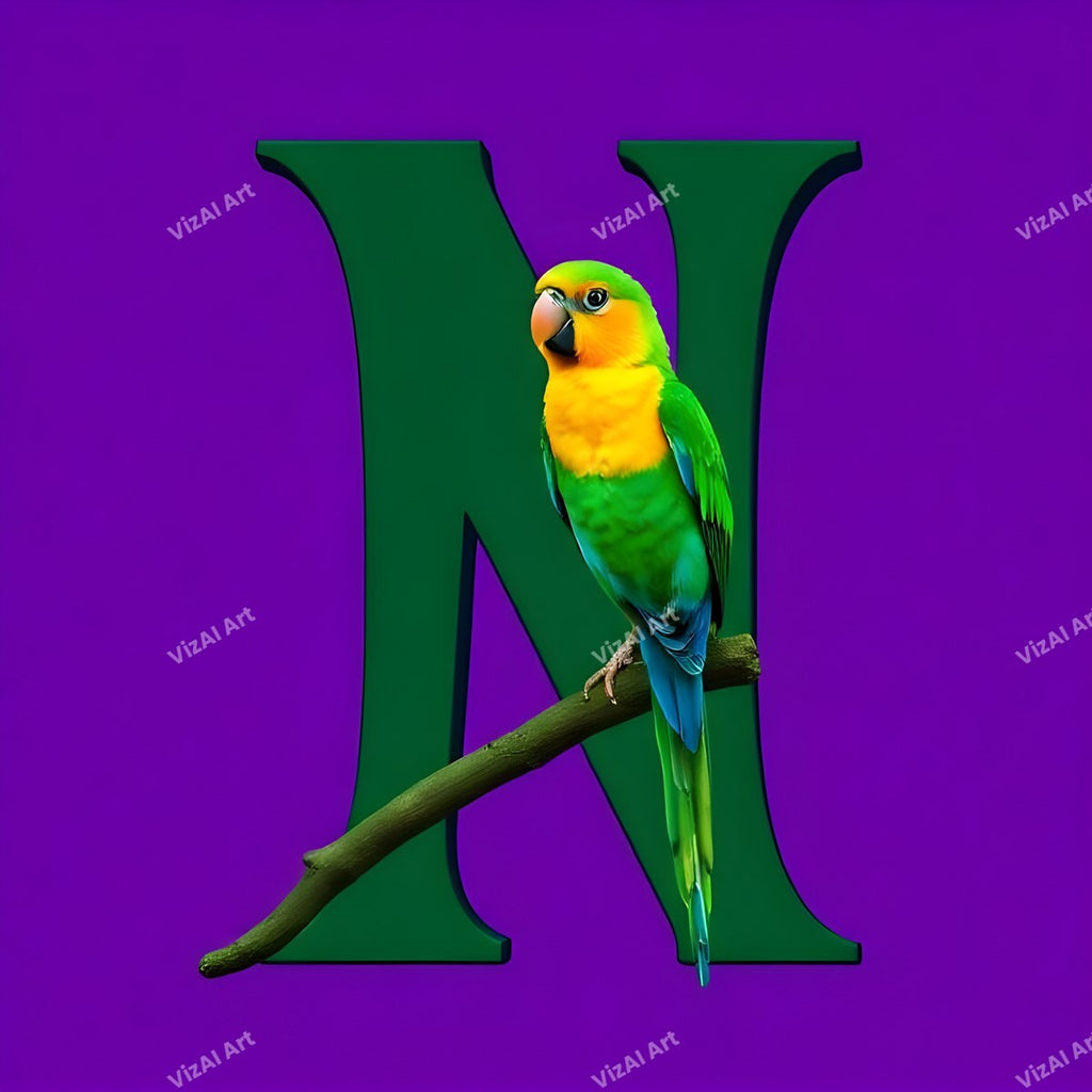 Parrot alphabet letter N
