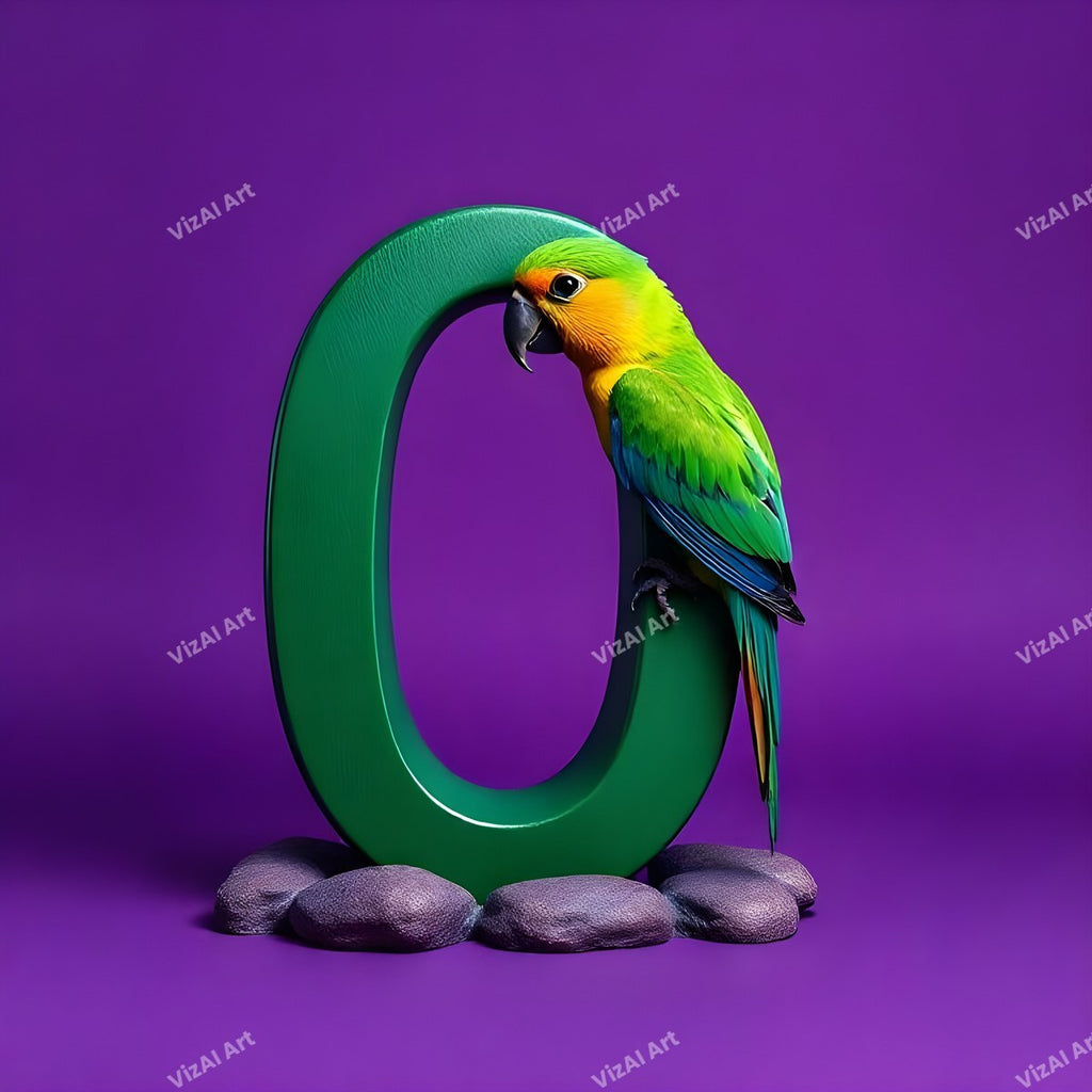 Parrot alphabet letter O