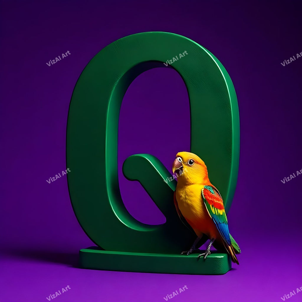 Parrot alphabet letter Q