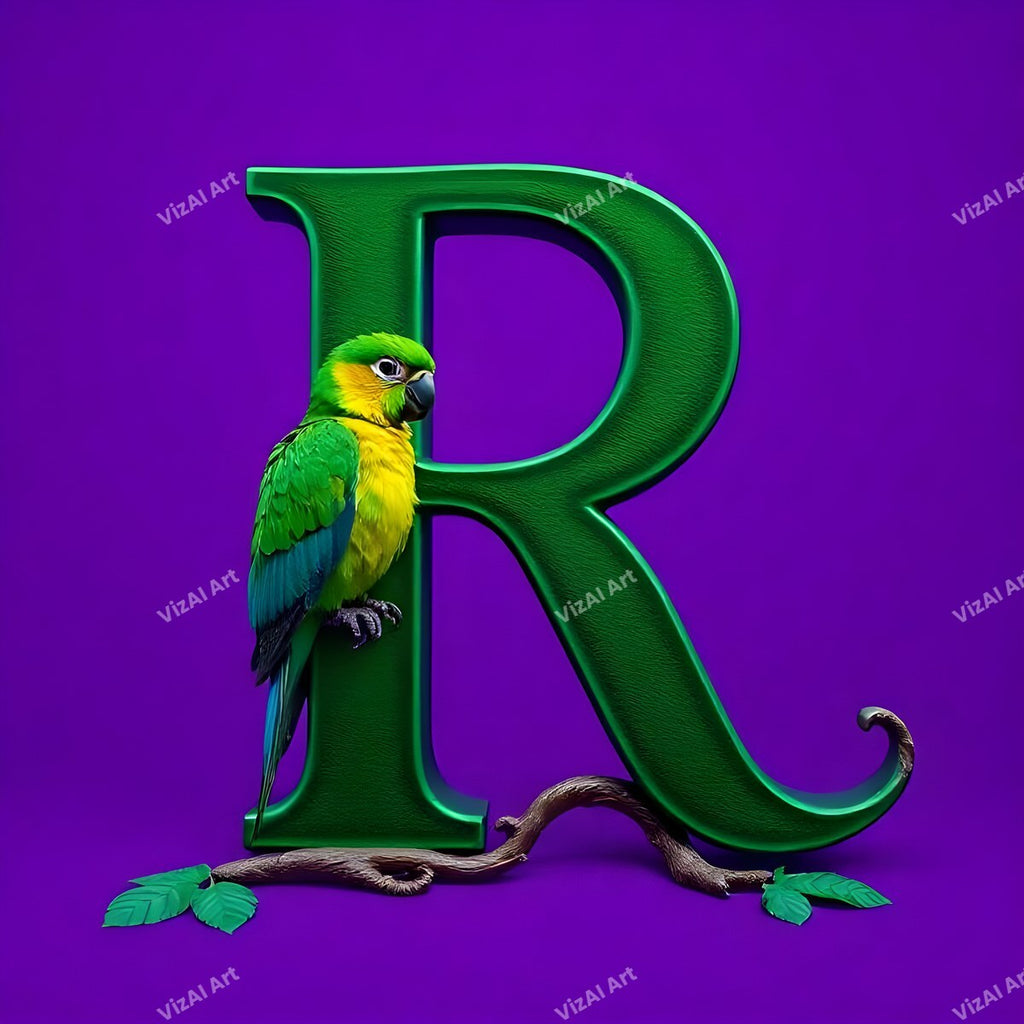 Parrot alphabet letter R