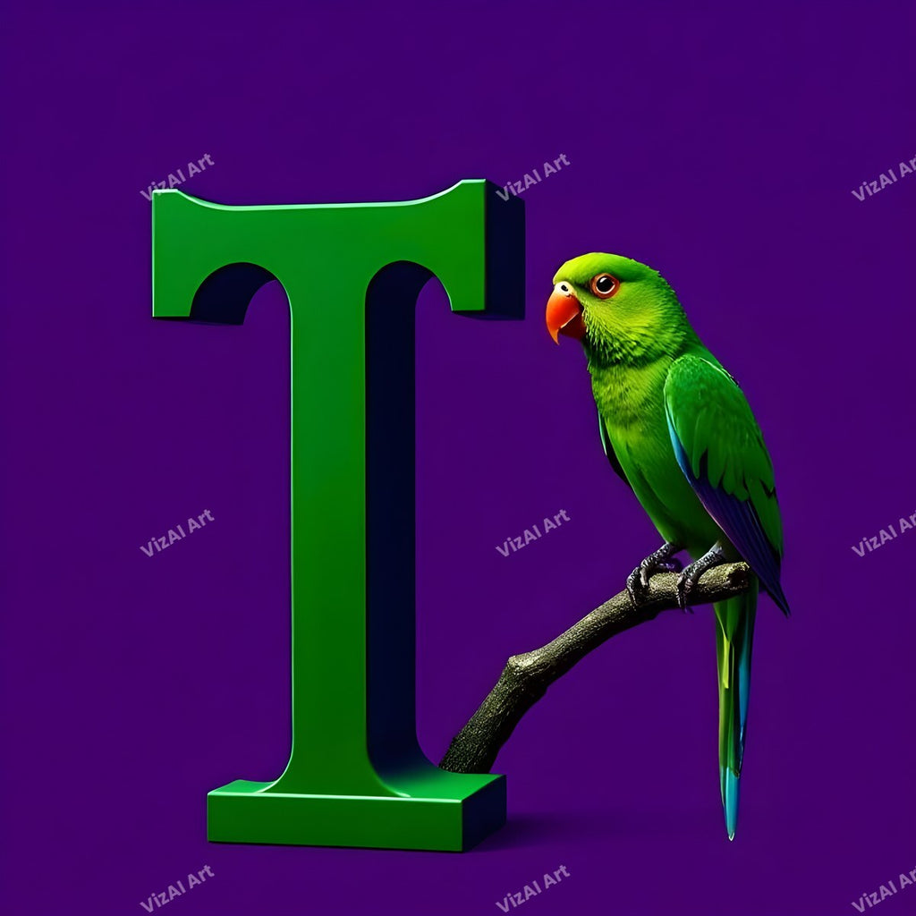 Parrot alphabet letter T