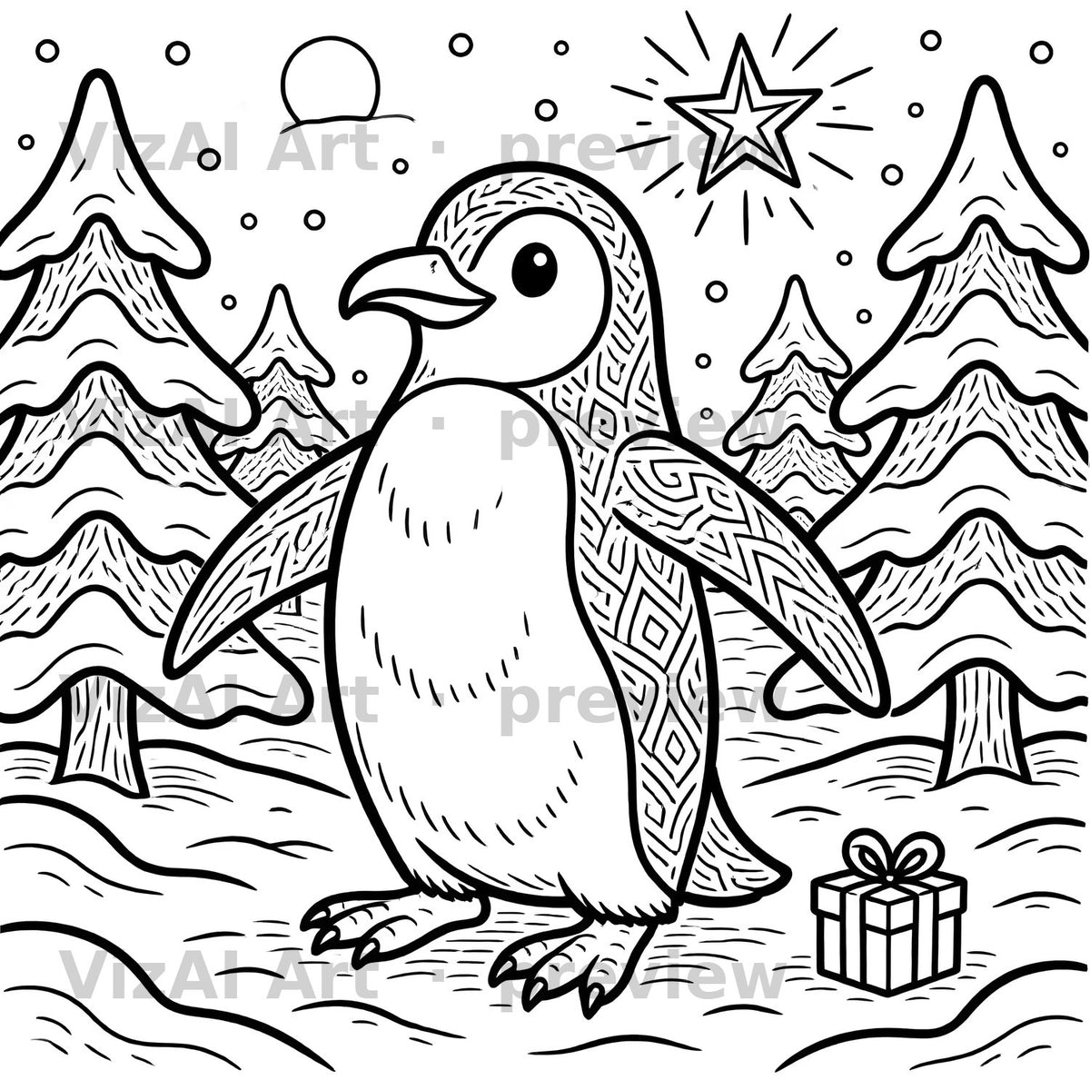Vintage Objects & Christmas Coloring Pages — sample page
