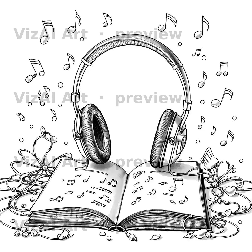 Music & Mandala Coloring Pages — sample page