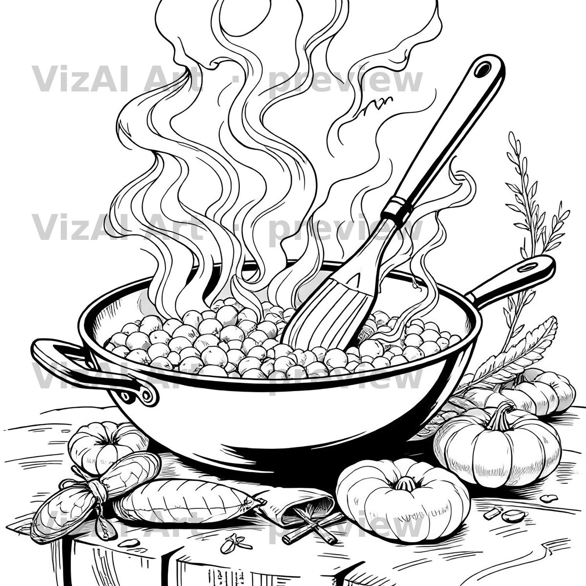 Nature, Flowers & Food Coloring Pages — sample page