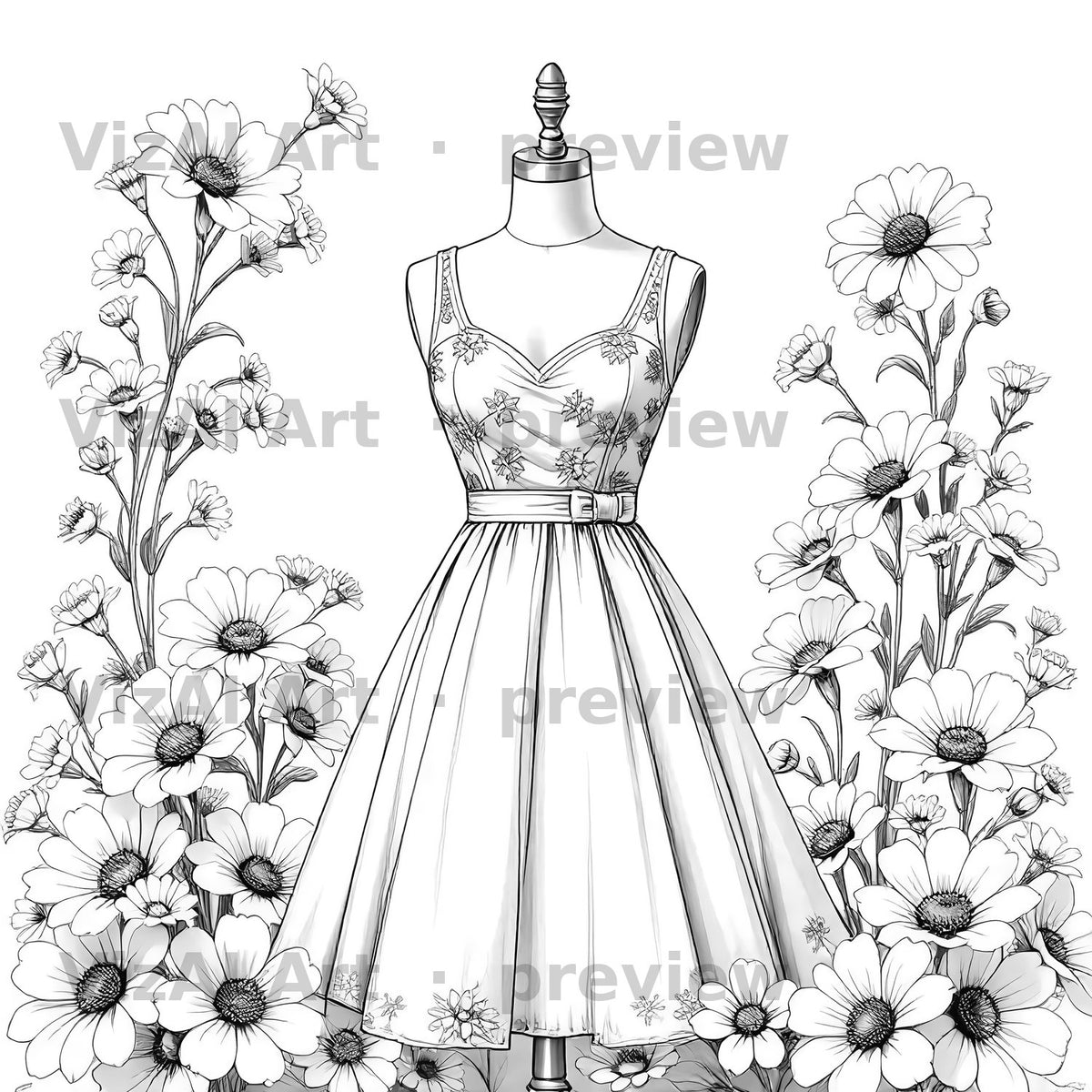 Vintage Objects & Christmas Coloring Pages — sample page