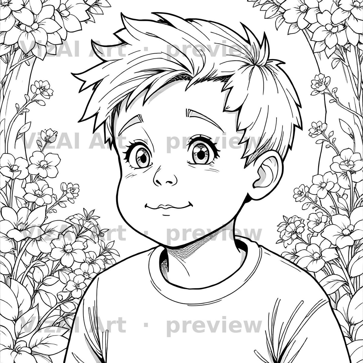 Cute Kids & Characters Coloring Pages — sample page