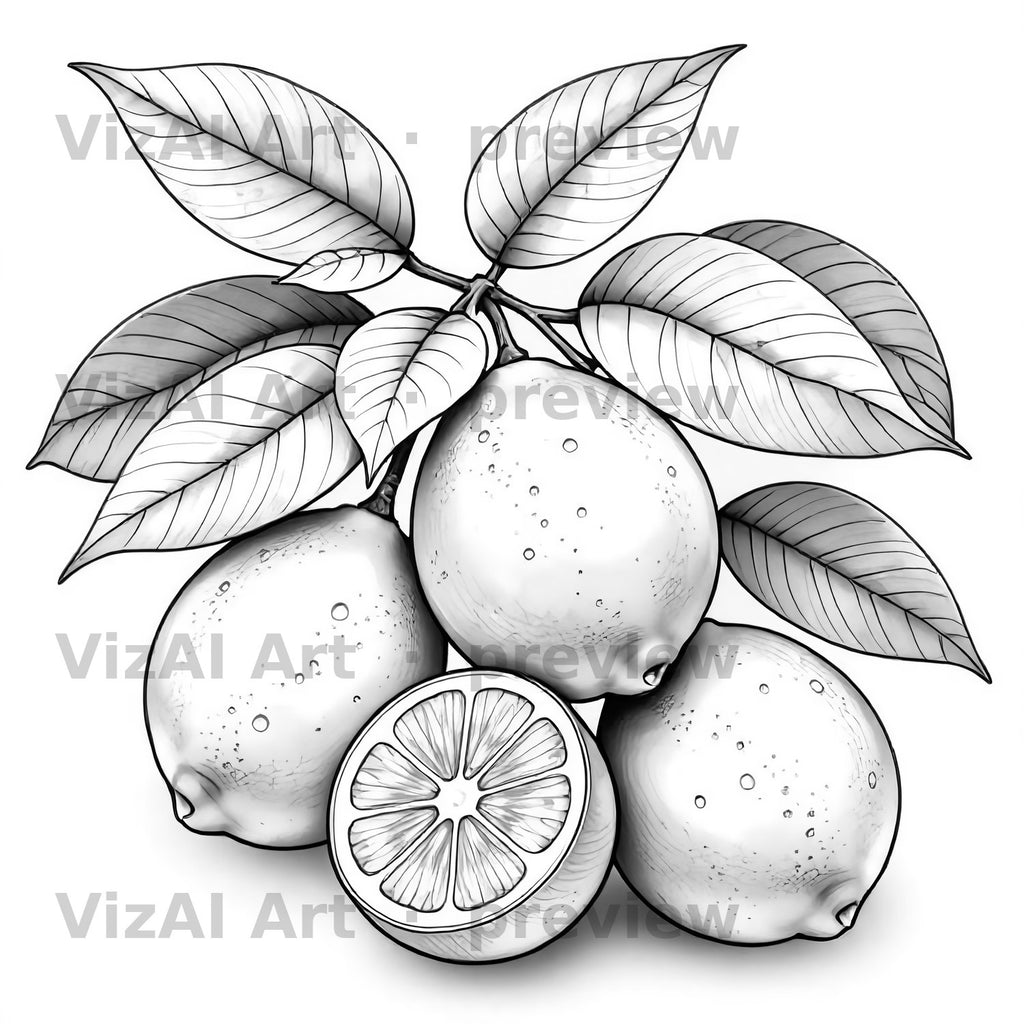 Nature, Flowers & Food Coloring Pages — sample page