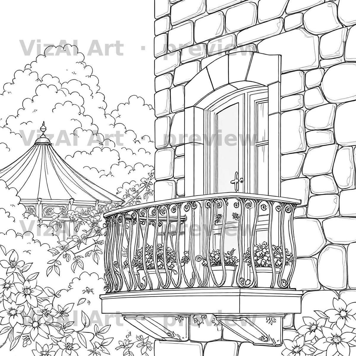 Places, Travel & Architecture Coloring Pages — sample page