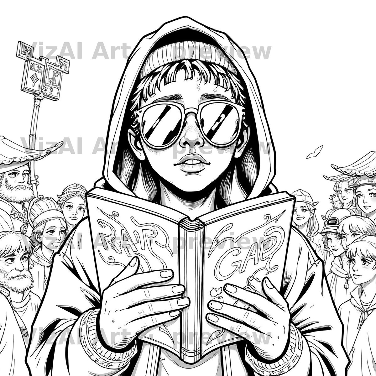 Portraits & People Coloring Pages — sample page