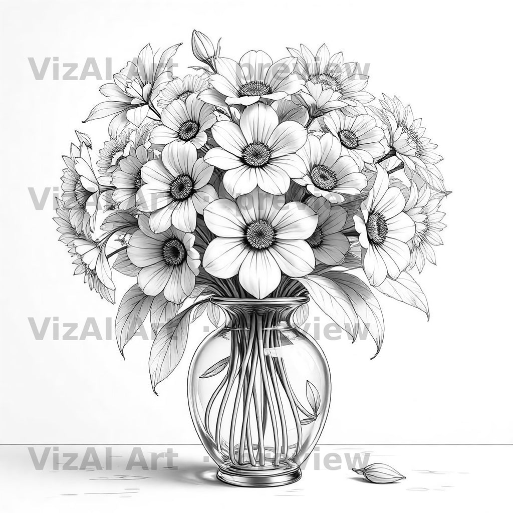 Nature, Flowers & Food Coloring Pages — sample page