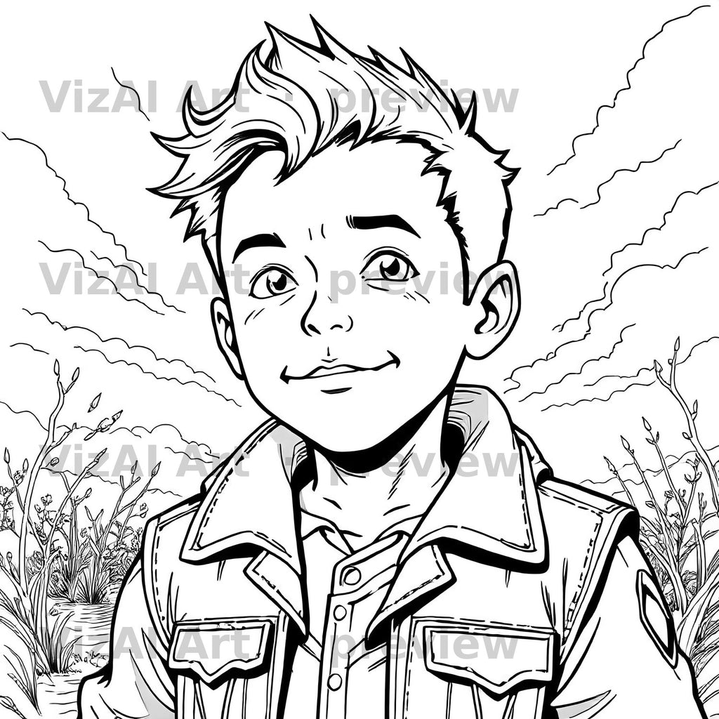 Portraits & People Coloring Pages — sample page