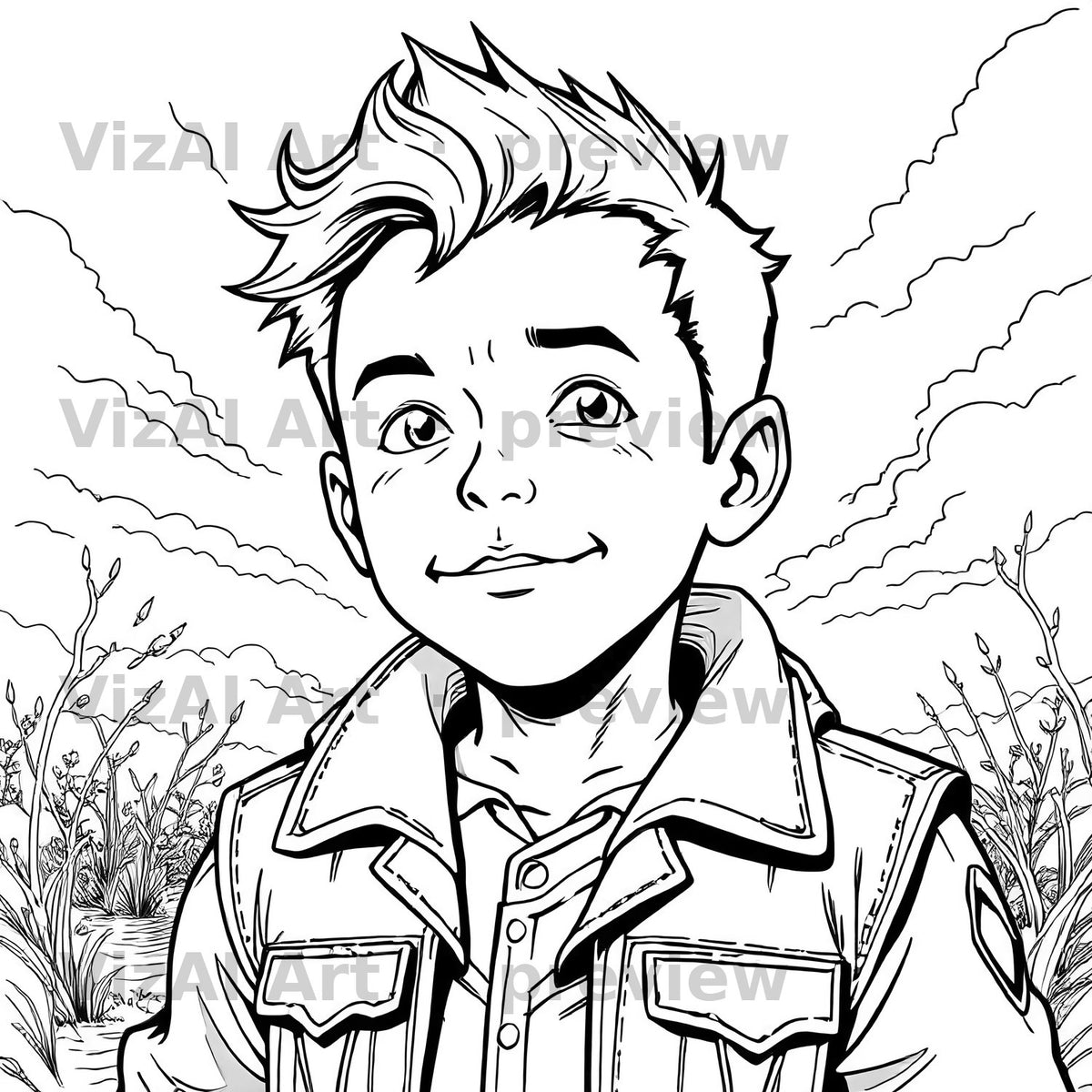 Portraits & People Coloring Pages — sample page
