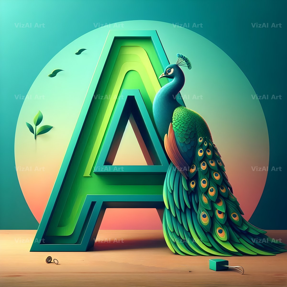 Peacock alphabet letter A