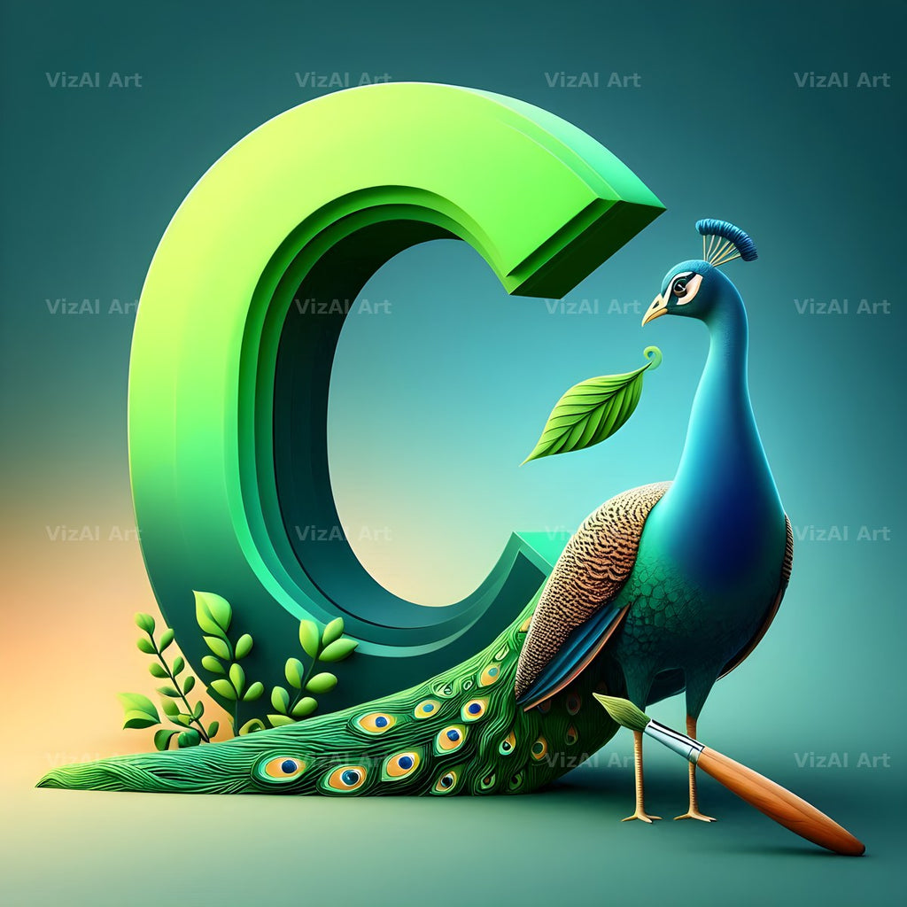 Peacock alphabet letter C