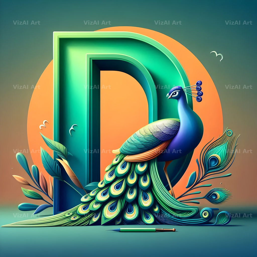 Peacock alphabet letter D