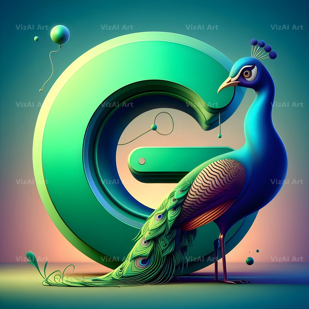 Peacock alphabet letter G