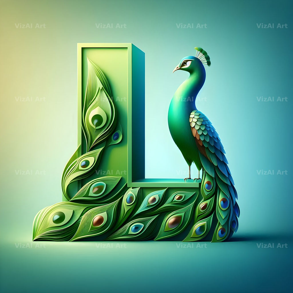 Peacock alphabet letter L