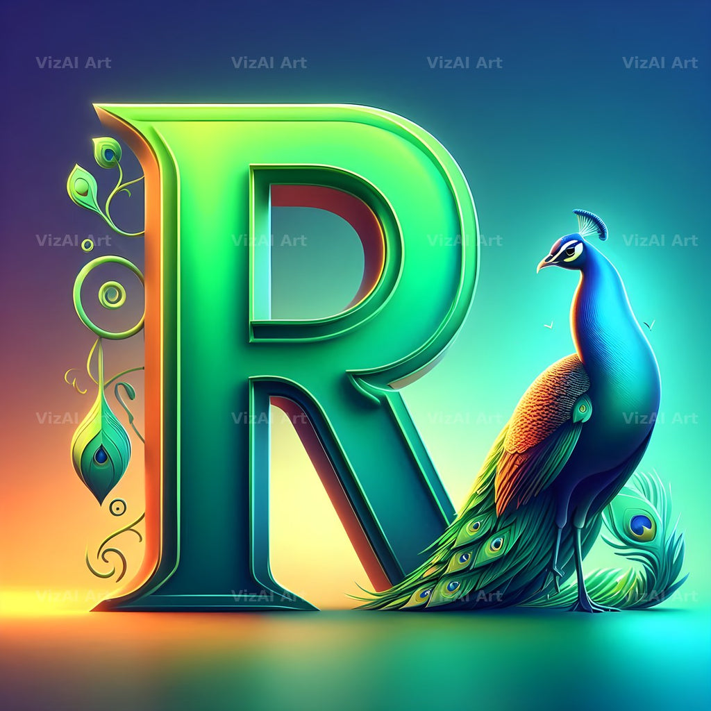 Peacock alphabet letter R