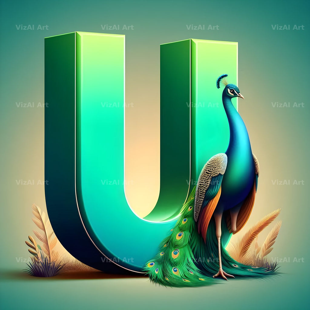 Peacock alphabet letter U