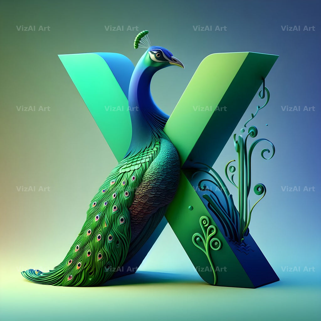 Peacock alphabet letter X