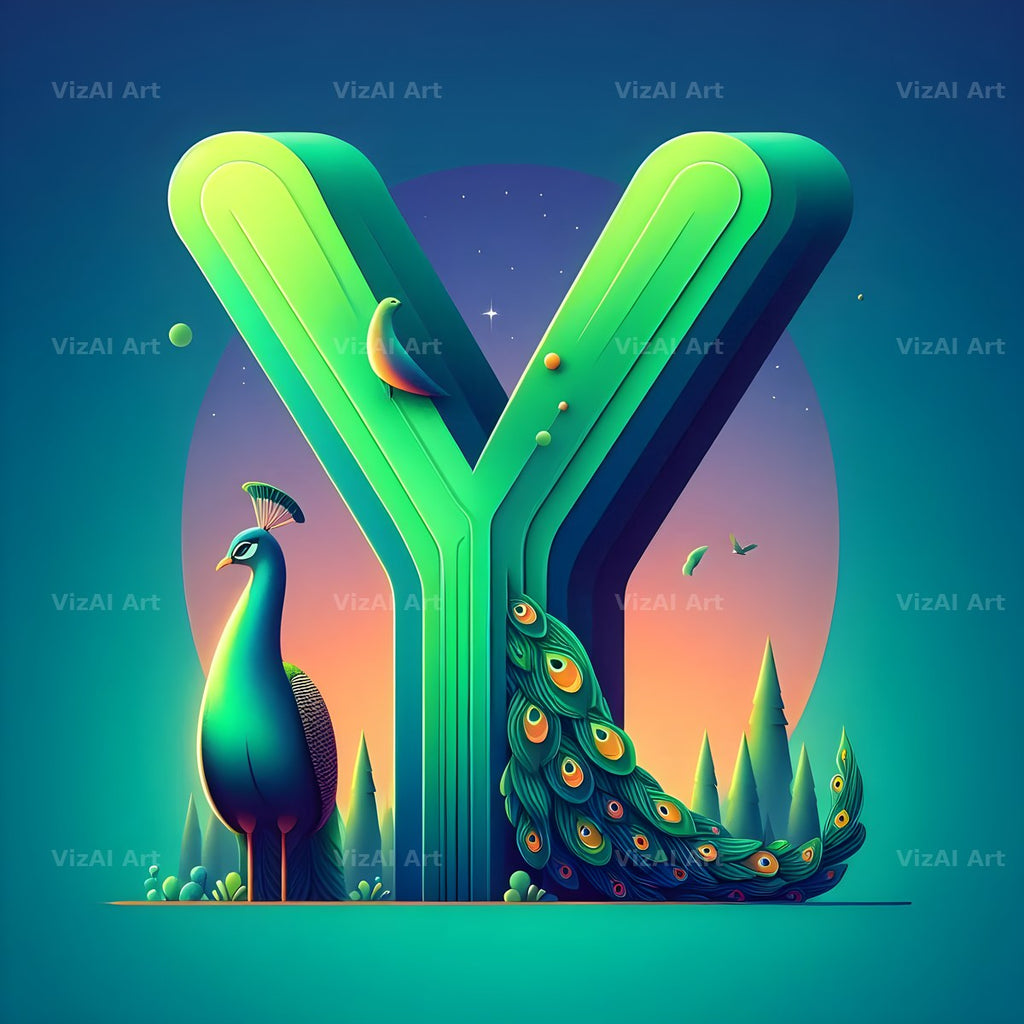 Peacock alphabet letter Y