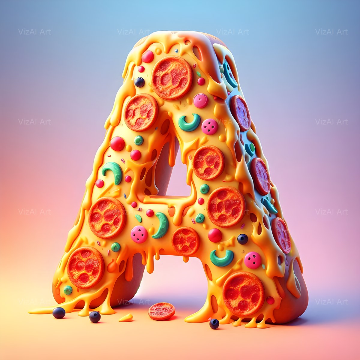 Pizza alphabet letter A
