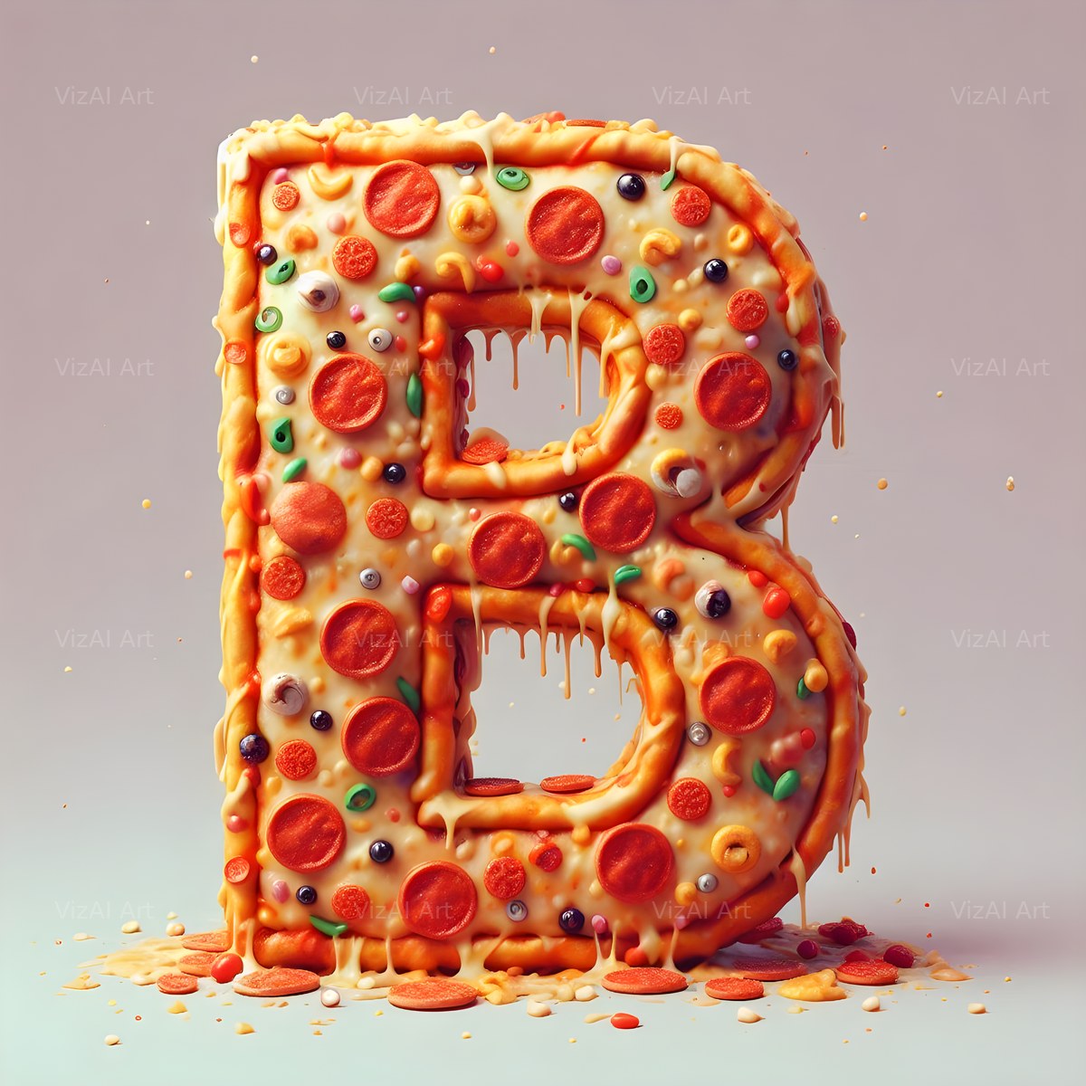 Pizza alphabet letter B
