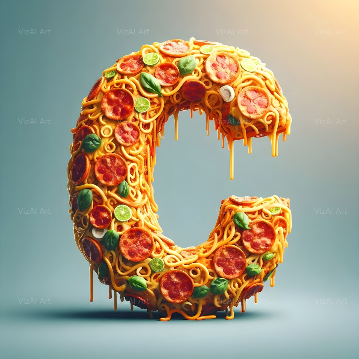 Pizza alphabet letter C