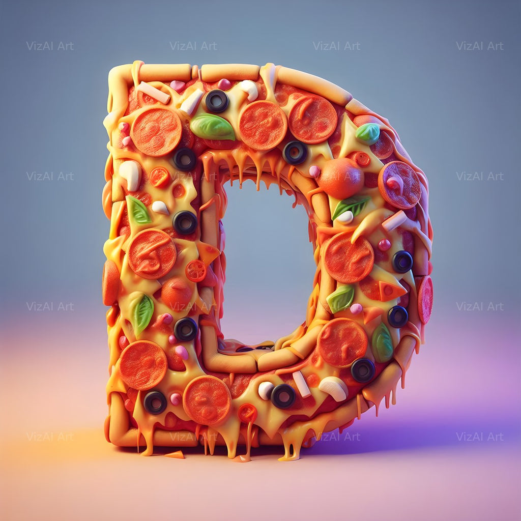 Pizza alphabet letter D