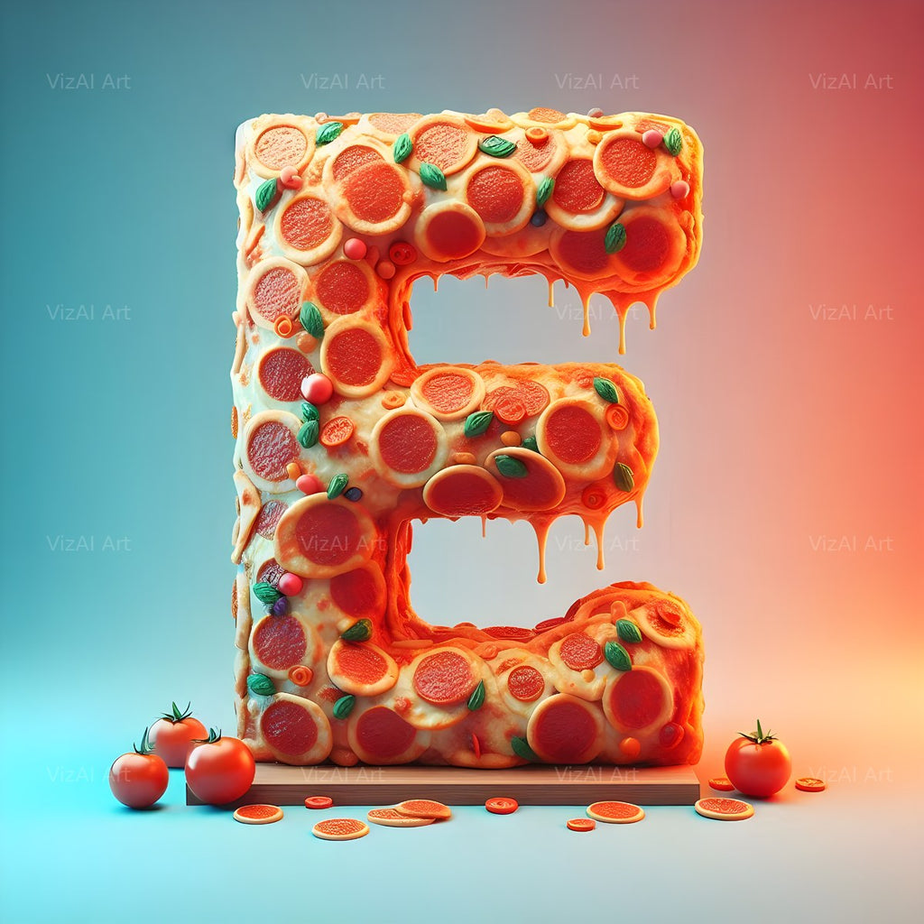 Pizza alphabet letter E