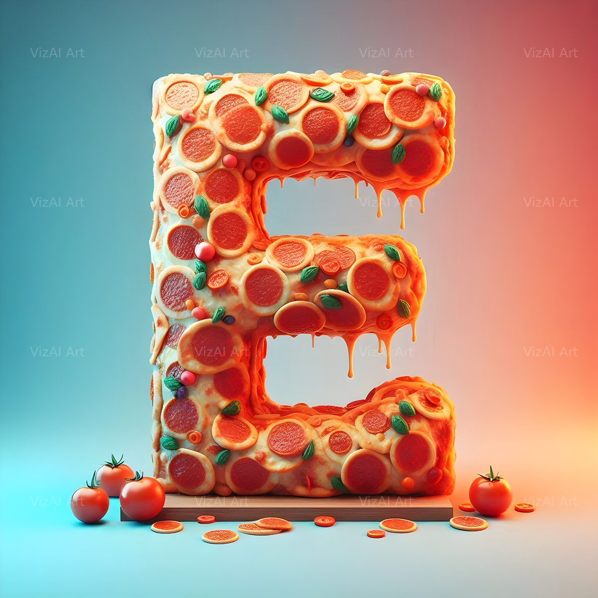 Pizza alphabet letter E